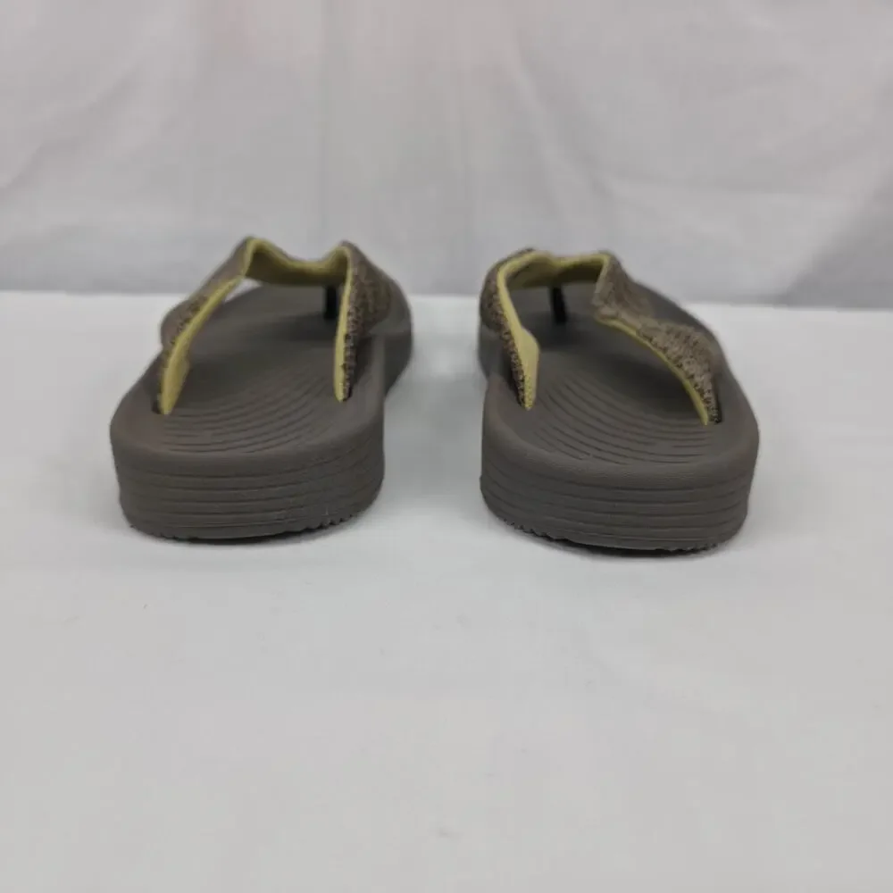 Hey Dude Milo Brown Flip Flop Sandals Mens US 10 Lightweight Comfort Beach